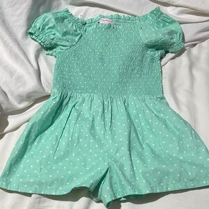 Tommy Bahama m 7/8 Mint Green Polka Dot Kids Romper nwot